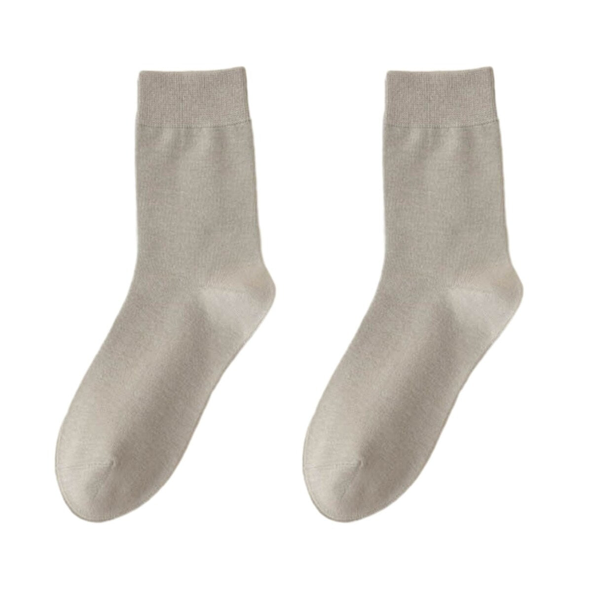 1 Pair Women Winter Socks Solid Color Soft Breathable MidTube High Elasticity Solid Color Warm AntiSlip No Lady