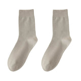 1 Pair Women Winter Socks Solid Color Soft Breathable MidTube High Elasticity Solid Color Warm AntiSlip No Lady