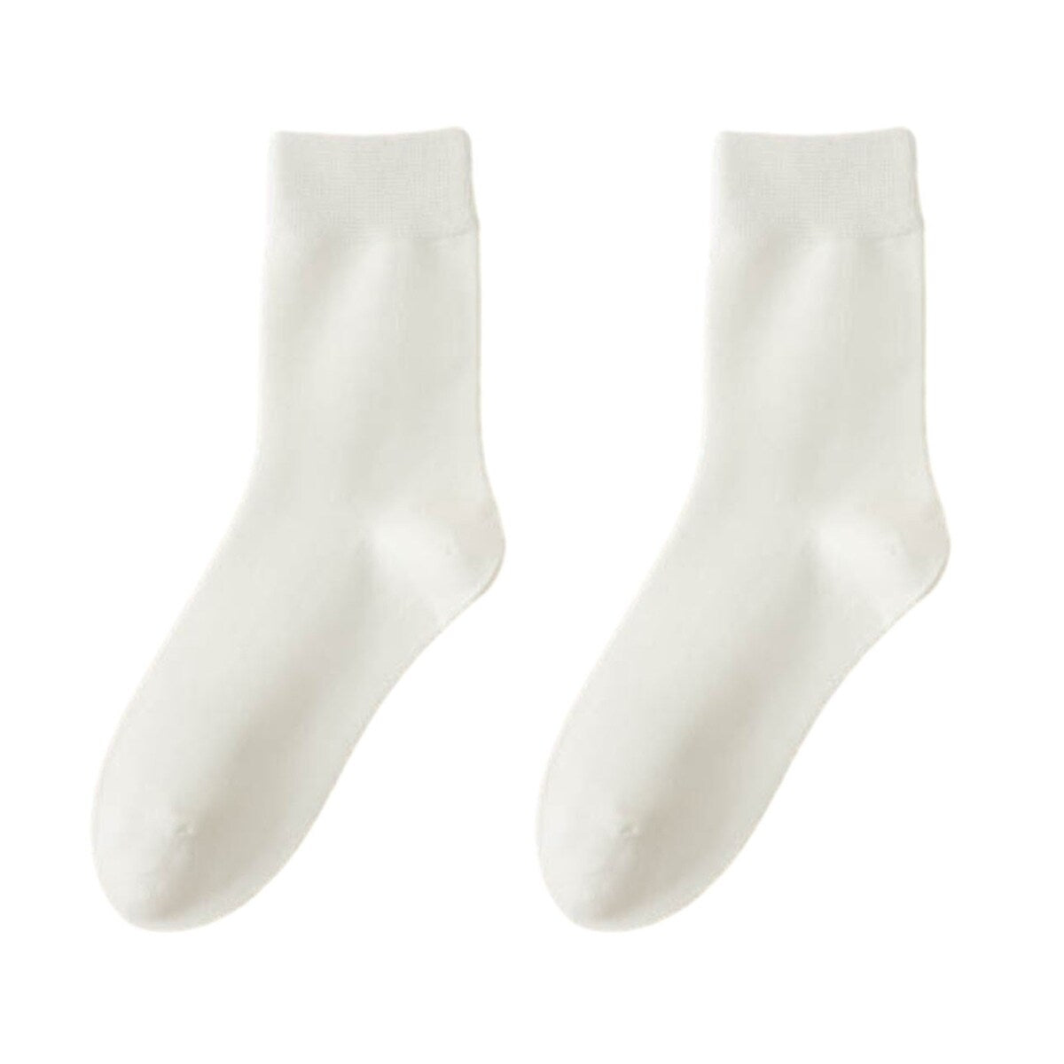1 Pair Women Winter Socks Solid Color Soft Breathable MidTube High Elasticity Solid Color Warm AntiSlip No Lady