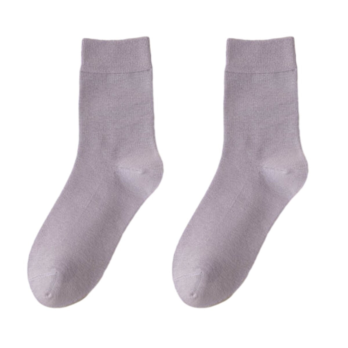 1 Pair Women Winter Socks Solid Color Soft Breathable MidTube High Elasticity Solid Color Warm AntiSlip No Lady