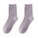 1 Pair Women Winter Socks Solid Color Soft Breathable MidTube High Elasticity Solid Color Warm AntiSlip No Lady