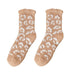 1 Pair Women Winter Socks Thick Coral Fleece AntiSlip MidTube Ankle Warm Soft Elastic Color Matching Leopard Print