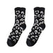 1 Pair Women Winter Socks Thick Coral Fleece AntiSlip MidTube Ankle Warm Soft Elastic Color Matching Leopard Print