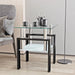 1-Piece Modern Tempered Glass Tea Table Coffee Table End Table, Square Table for Living Room, Black