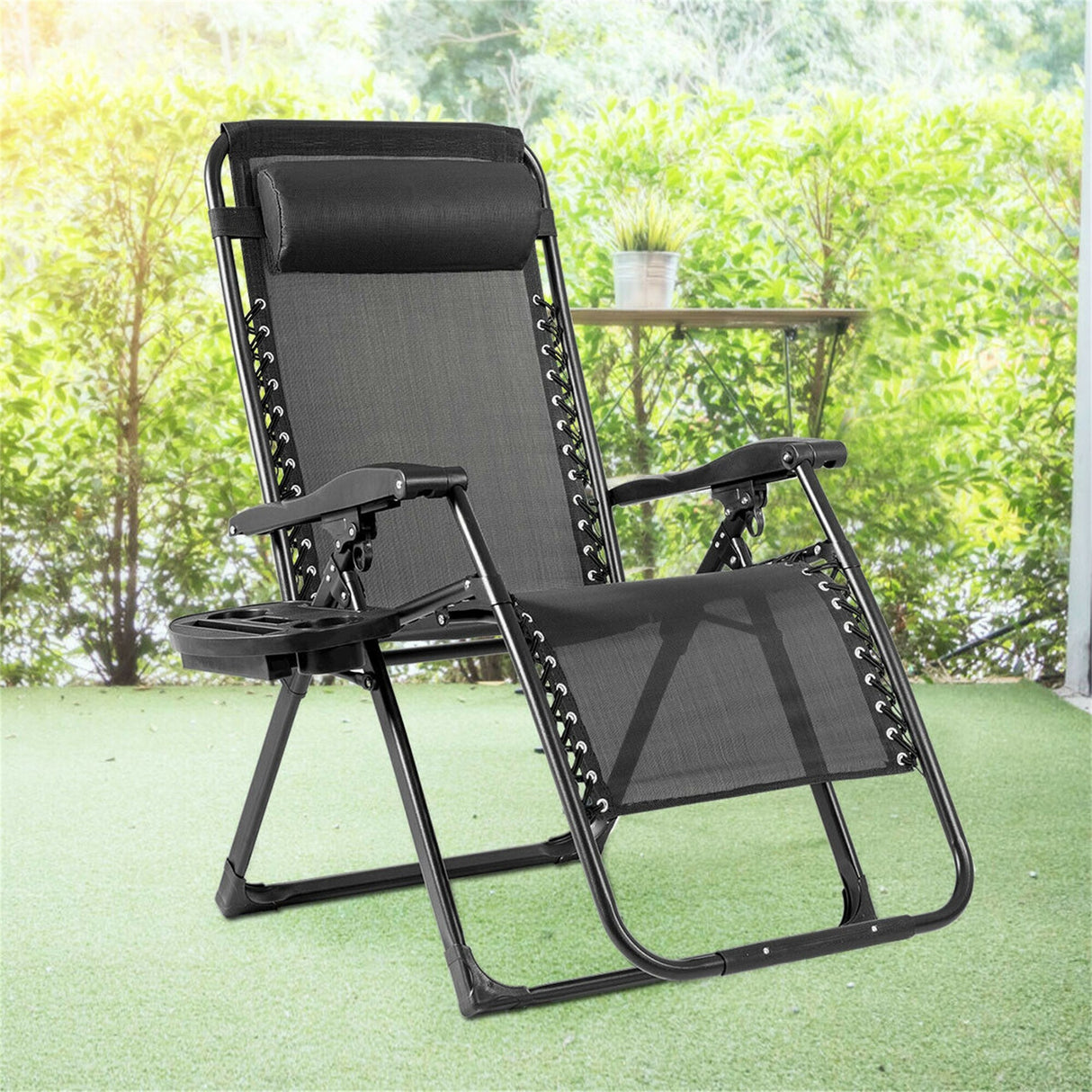 Oversize Patio Heavy Duty Folding Zero Gravity Recliner Lounge Chair