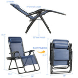 Oversize Patio Heavy Duty Folding Zero Gravity Recliner Lounge Chair