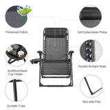 Oversize Patio Heavy Duty Folding Zero Gravity Recliner Lounge Chair