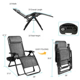 Oversize Patio Heavy Duty Folding Zero Gravity Recliner Lounge Chair