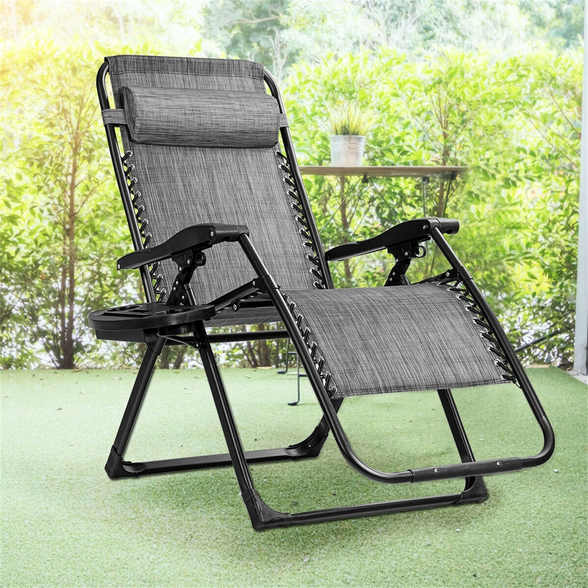 Oversize Patio Heavy Duty Folding Zero Gravity Recliner Lounge Chair