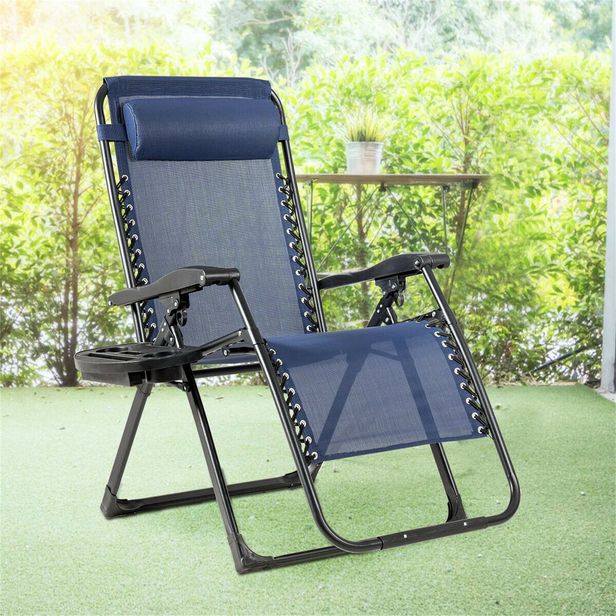 Oversize Patio Heavy Duty Folding Zero Gravity Recliner Lounge Chair