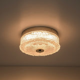 Modern Round LED Glass Crystal Flush Mount Ceiling Light - 10.2 IN. W