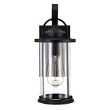 1-light Textured Black Outdoor Wall Lantern