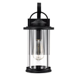 1-light Textured Black Outdoor Wall Lantern