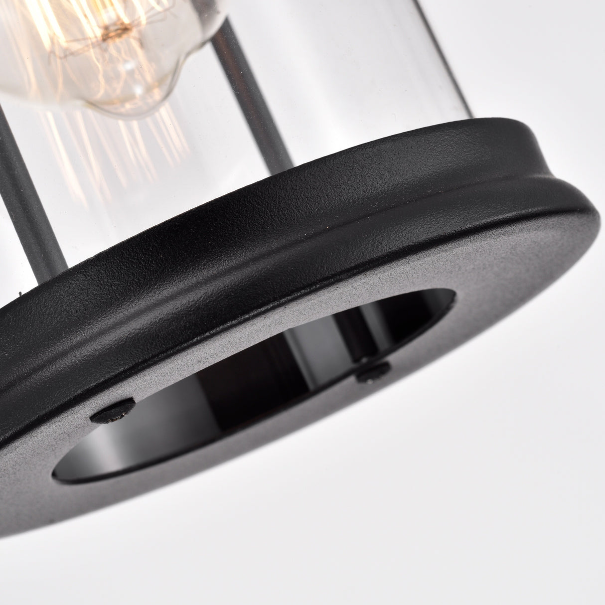 1-light Textured Black Outdoor Wall Lantern