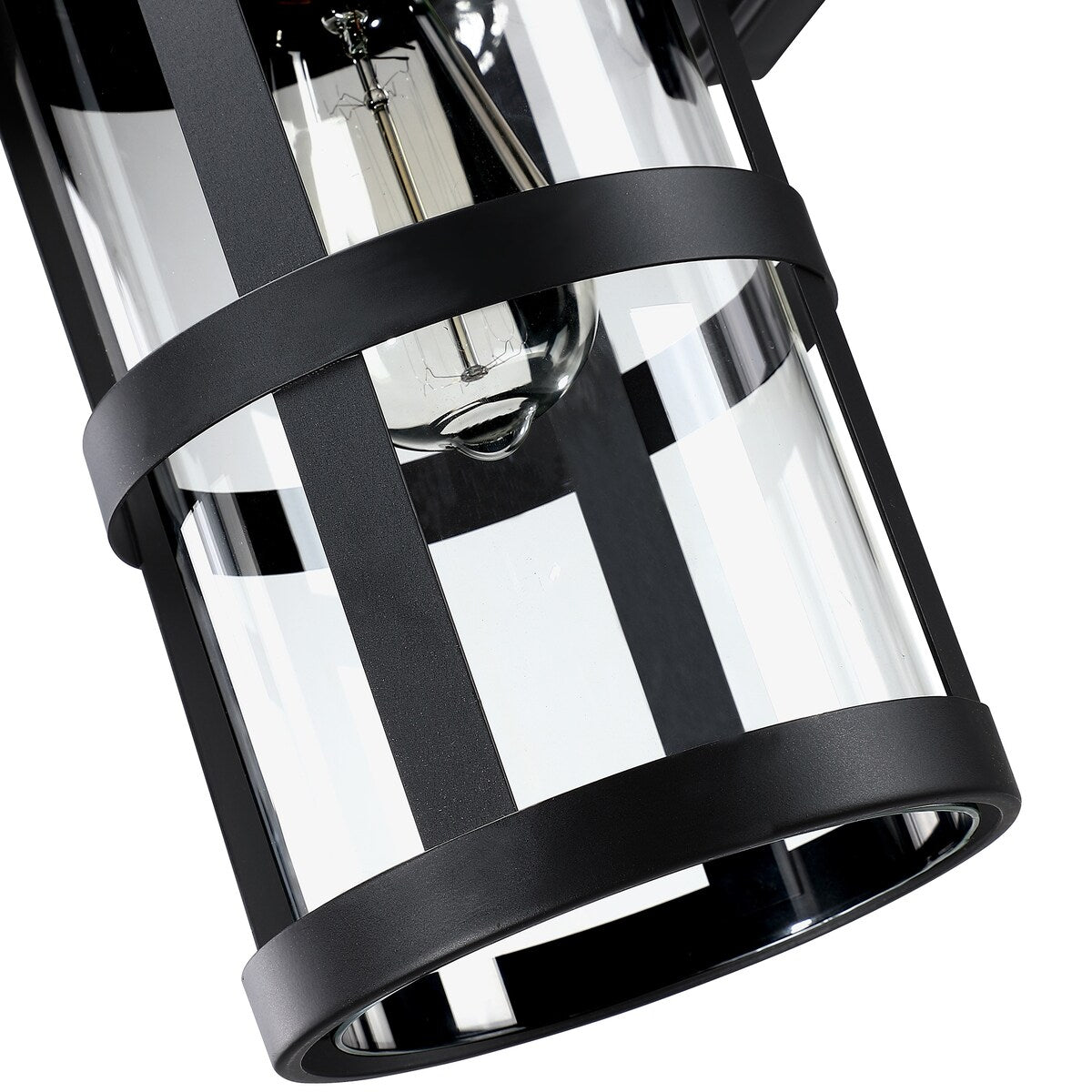 1-light outdoor wall light with clear glass and black finish