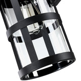 1-light outdoor wall light with clear glass and black finish