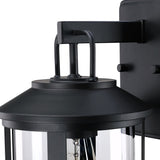 1-light outdoor wall light with clear glass and black finish