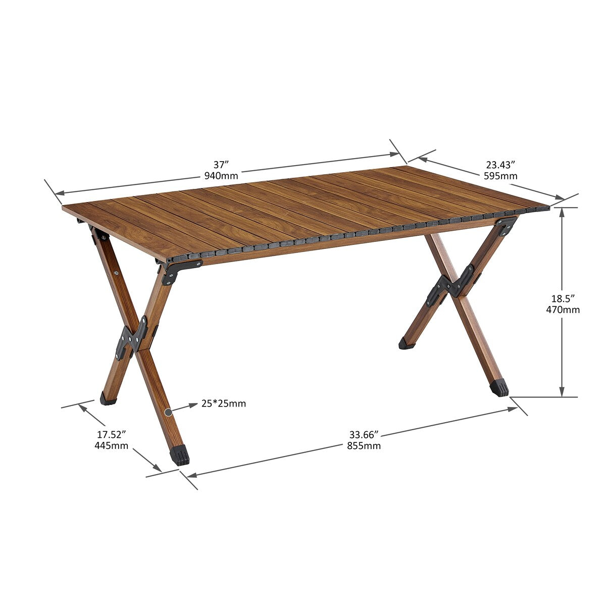 1-piece Folding Outdoor Table,Lightweight Roll-up Rectangular Table for indoor, Outdoor Camping, Picnics,Beach,Backyard, BBQ
