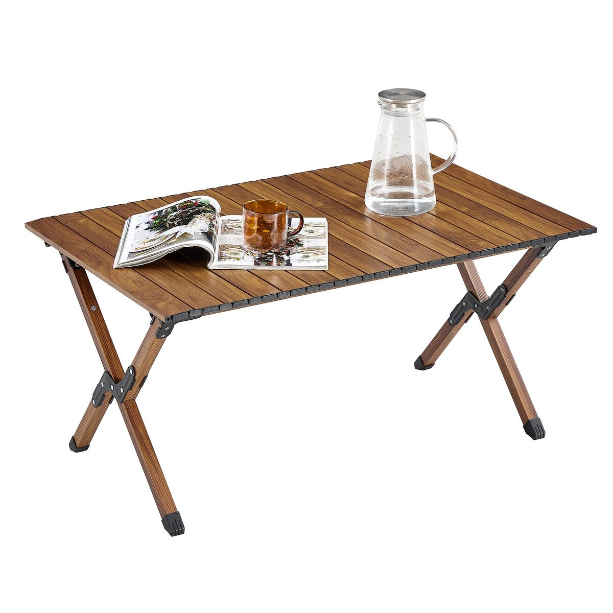 1-piece Folding Outdoor Table,Lightweight Roll-up Rectangular Table for indoor, Outdoor Camping, Picnics,Beach,Backyard, BBQ