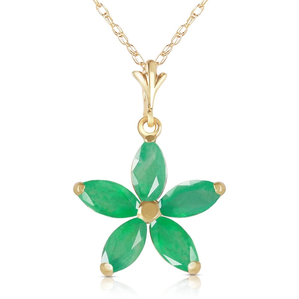 1.4 Carat 14K Solid Gold Lulu Emerald Necklace