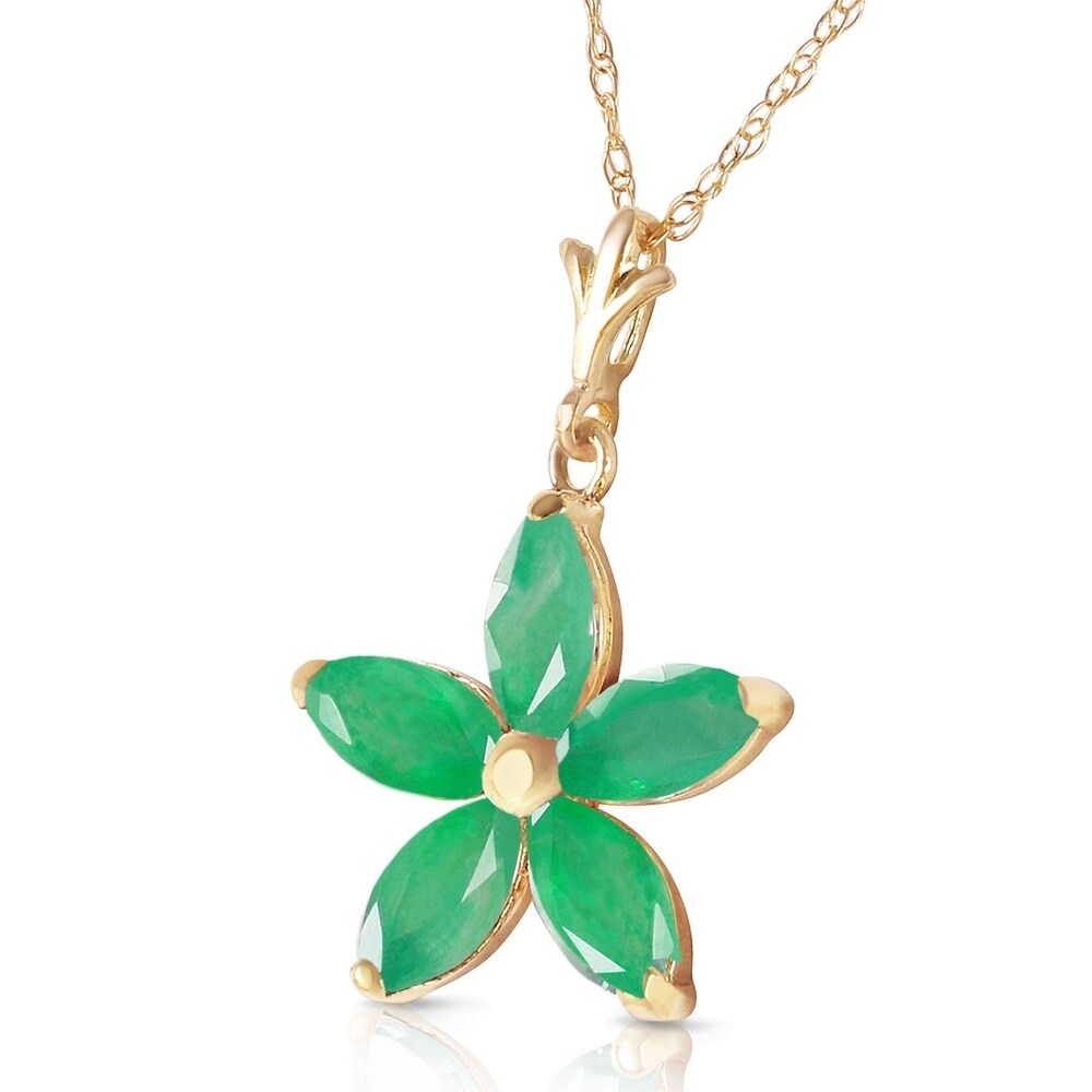 1.4 Carat 14K Solid Gold Lulu Emerald Necklace