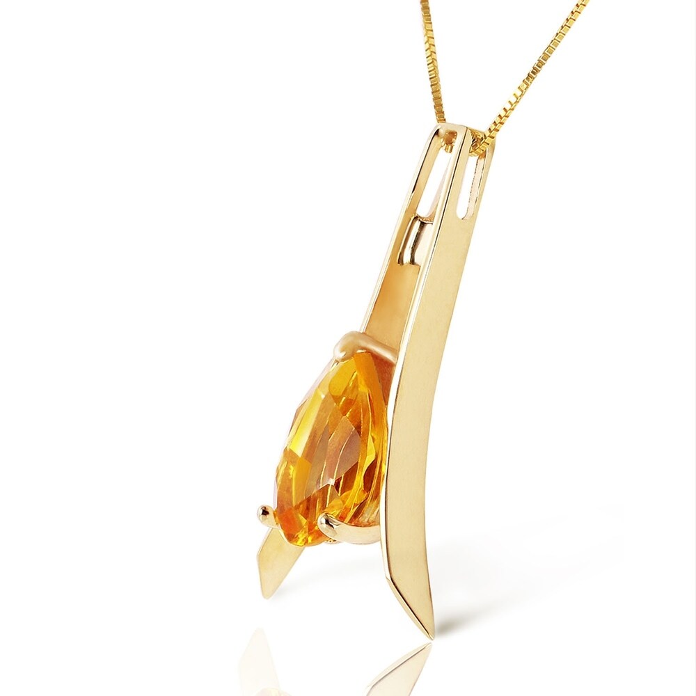 1.5 Carat 14K Solid Gold Thinking Of You Citrine Necklace