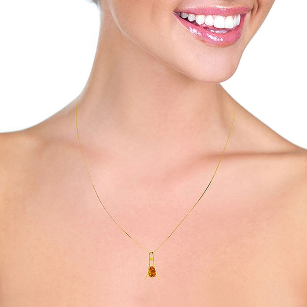 1.5 Carat 14K Solid Gold Thinking Of You Citrine Necklace