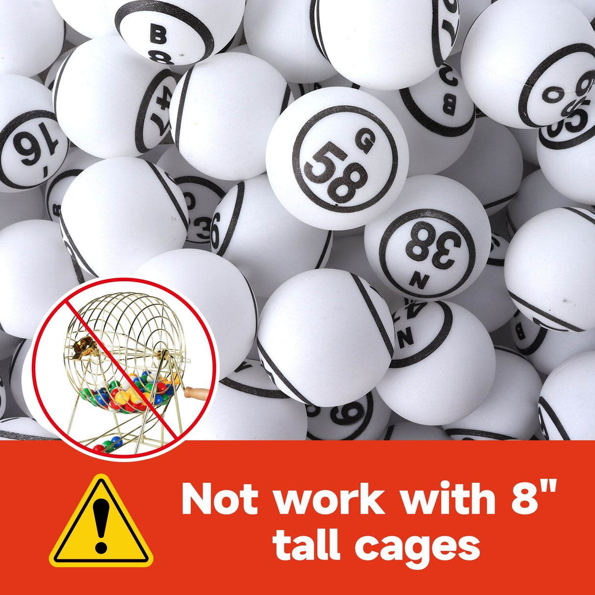 GSE™ 1.5" Ping Pong Size Bingo Balls Set. Replacement Bingo Balls for Large/Jumbo Bingo Cage and Raffle Drum