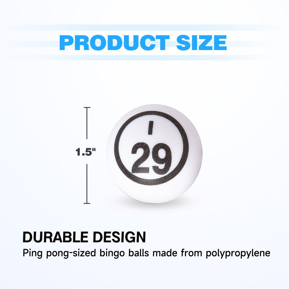 GSE™ 1.5" Ping Pong Size Bingo Balls Set. Replacement Bingo Balls for Large/Jumbo Bingo Cage and Raffle Drum