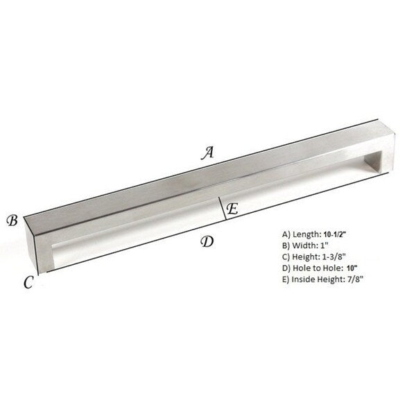 10-1/2-Inch (226mm) BOLD Design Stainless Steel Brushed Nickel Contemporary Cabinet Bar Pulls (Set of 5)