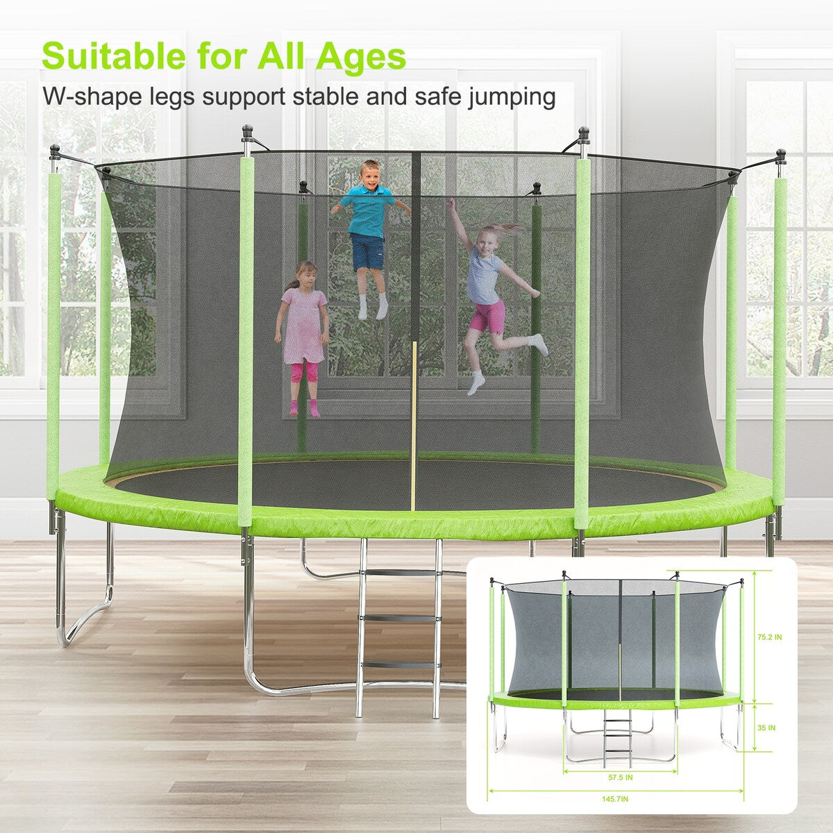 10/12/14/16 FT Recreational Trampoline