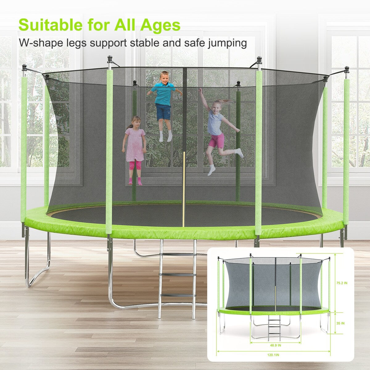 10/12/14/16 FT Recreational Trampoline