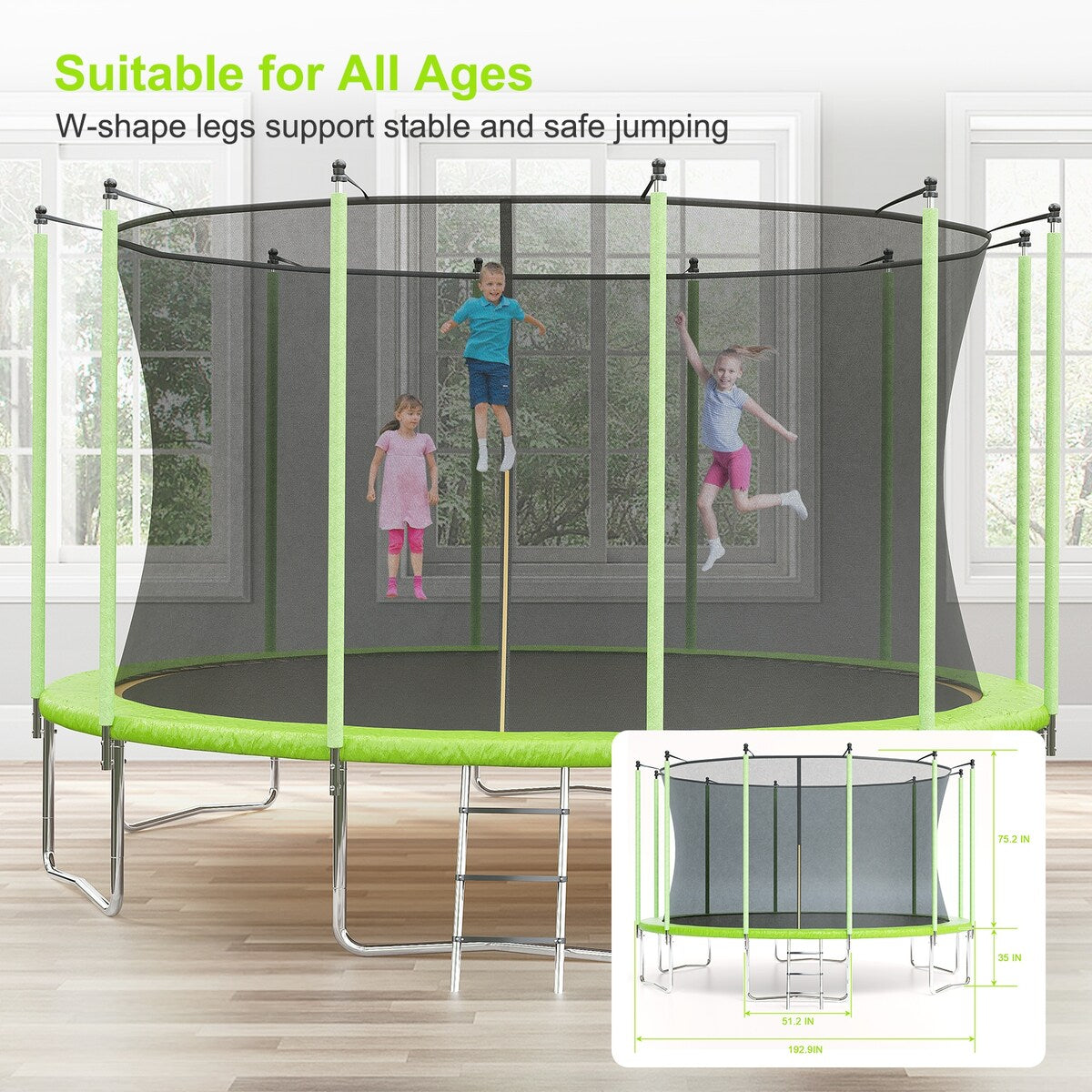 10/12/14/16 FT Recreational Trampoline