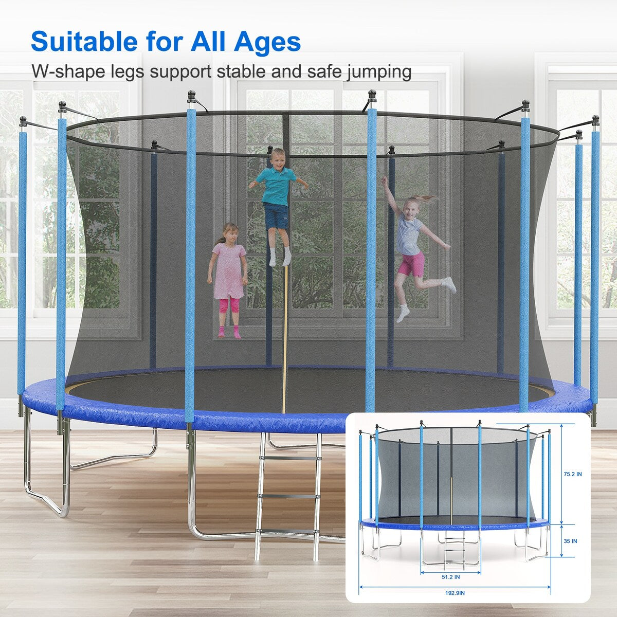 10/12/14/16 FT Recreational Trampoline