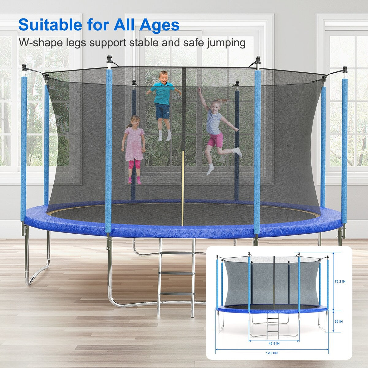 10/12/14/16 FT Recreational Trampoline