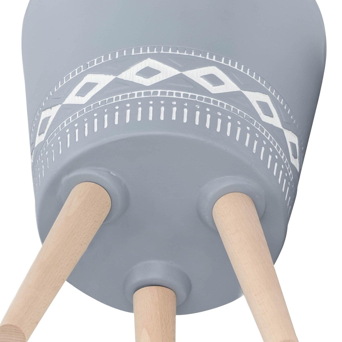 10/12" Diamond Ceramic Planter with Wood Legs,Set of 2