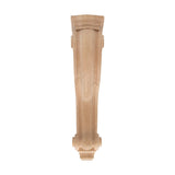 10-13/16" x 2-1/8" x 6-11/16" Red Oak Traditional Plain Wood Corbel