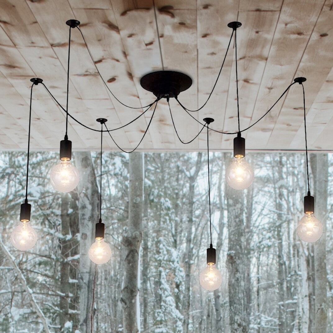 10 Arms Spider Light Chandelier DIY Kit for Multiple Pendant Ceiling, Vintage Industrial Kitchen Farmhouse Living Room Light