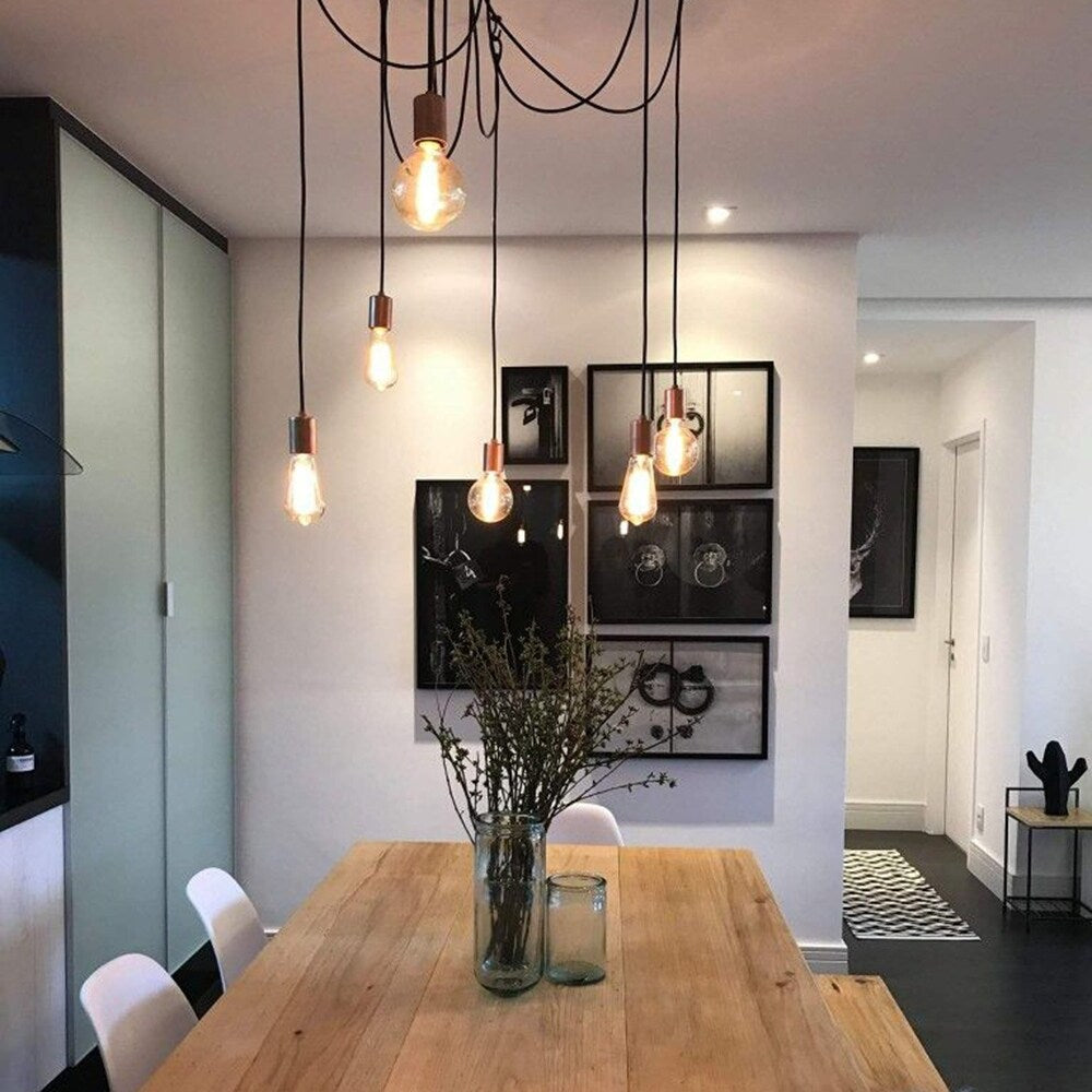 10 Arms Spider Light Chandelier DIY Kit for Multiple Pendant Ceiling, Vintage Industrial Kitchen Farmhouse Living Room Light