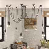 10 Arms Spider Light Chandelier DIY Kit for Multiple Pendant Ceiling, Vintage Industrial Kitchen Farmhouse Living Room Light