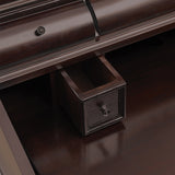 10-Drawer Wooden Secretary Desk in Warm Brown