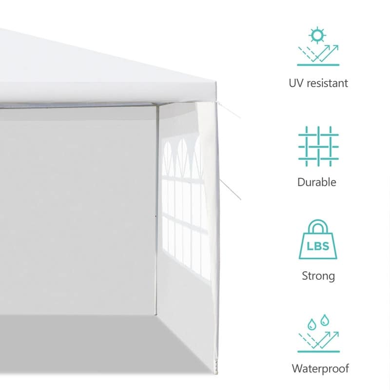 10-foot Square White Outdoor Party Canopy Patio Gazebo