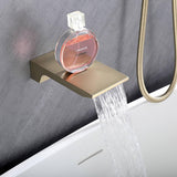 10 Inch Shower System With Tub Spout and Handheld Sprayer Rainfall Modern Wall Mount Tub Shower Faucet Set With Rough-in Valve