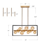 10-Light Gold Sphere Kitchen Island Pendant, Luxury & Chic Ceiling Light