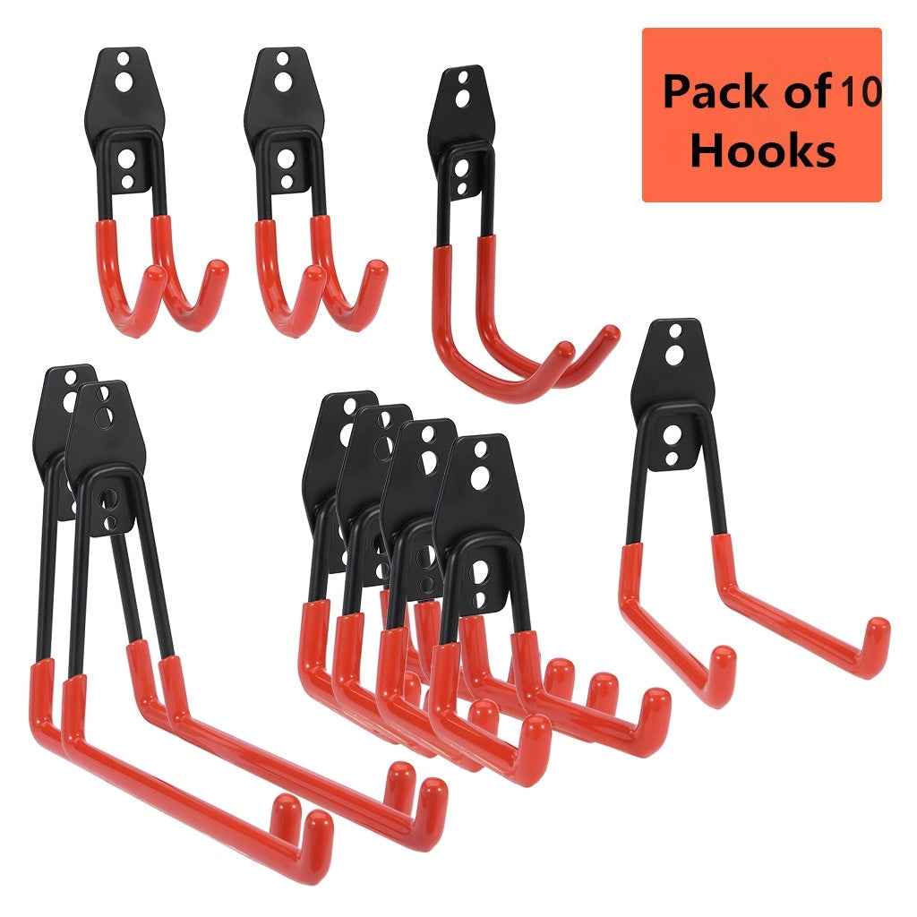 10 Pack Garage Storage Utility Double Hooks For Organizing Power Tools