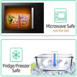 10 Pack Glass Meal Prep Containers, Food Storage Containers Lids Airtight, Glass Microwave, Oven, Freezer and Dishwasher Safe