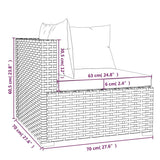 10 Piece Patio Lounge Set with Cushions Poly Rattan Brown