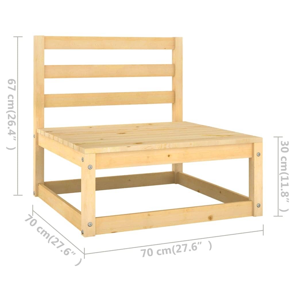 10 Piece Patio Lounge Set with Cushions Solid Pinewood