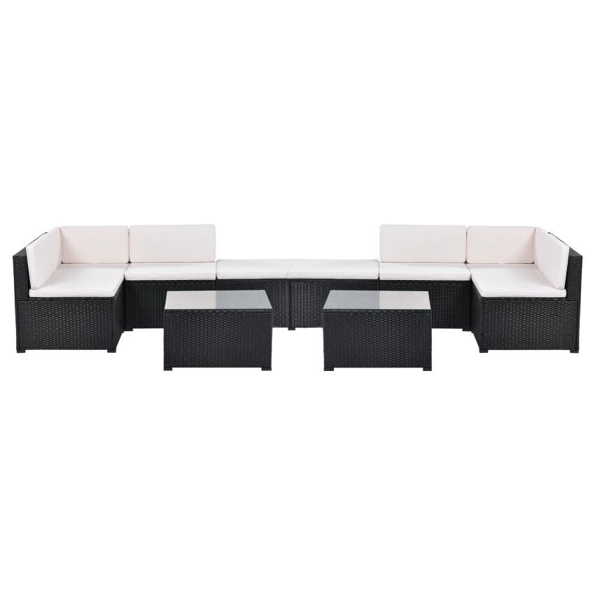 10-Piece Patio Rattan PE Wicker Furniture Corner Sofa Set