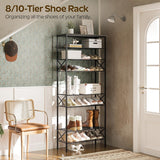 10 Tier Shoe Rack, Shoe Storage Organizer, Large Capacity Shoe Shelf Holds 40 Pairs of Shoes, Durable and Stable